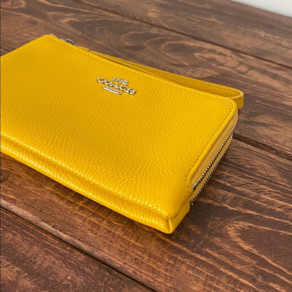 Coach Yellow Leather Wallet Wristlet - Picture 7 of 16